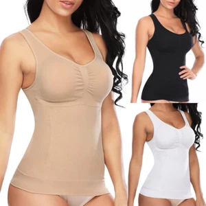 Women Tank Top Body Shaper Compression Vest Slimming Shapewear Camisole - Picture 1 of 40
