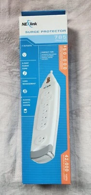 Belkin/NexLink 7-Outlet Surge Protect Power Strip F9H700-05  w 5 Ft Cord 785J - Image 1 of 4