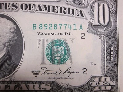 1981A $10 FRN #B89287741A - Image 1 of 4