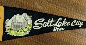 Vintage Salt Lake City Utah pennant Felt 25.5 X 9 Inches - Picture 1 of 17