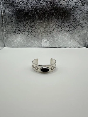 Pulsera nativa americana plata de ley ónix negro talla 4 para niños Foto 1 de 4
