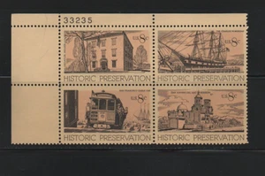 U.S. 1971 historic Preservation 8 cent Plate Block of 4 Mint MNH Scott # 1443a.. - Picture 1 of 1