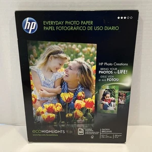 HP Everyday 50 błyszczących arkuszy papieru fotograficznego litera 8,5 x 11 cali zapieczętowane - Zdjęcie 1 z 11