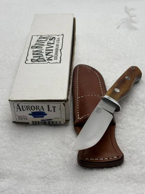 Bark River Fixed Blade Sheath Knife Wooden Handles Made In USA - Image 1 of 4