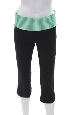 Leggings Lululemon Feminina Cintura Alta Listrada Cintura Cropped Preta Verde Tamanho 8 - Imagem 1 de 4