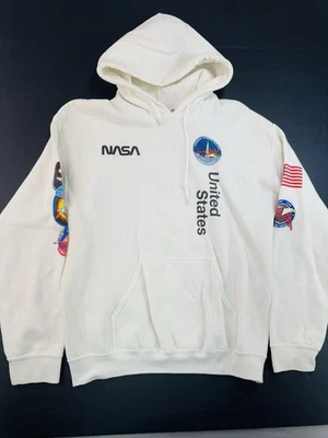 Sudadera con Capucha Pacsun NASA Top Talla Mediana Blanca Estampado Gráfico Buzzaldrin Foto 1 de 4