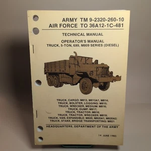Army TM 9-2320-260-10, M809 seires, Military, Truck 1985 Technical Operator AF - Picture 1 of 6