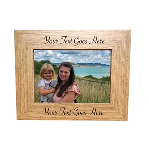Personalised Wooden Photo Frame Custom Printed Any Text Wedding Anniversary Gift - Picture 1 of 9