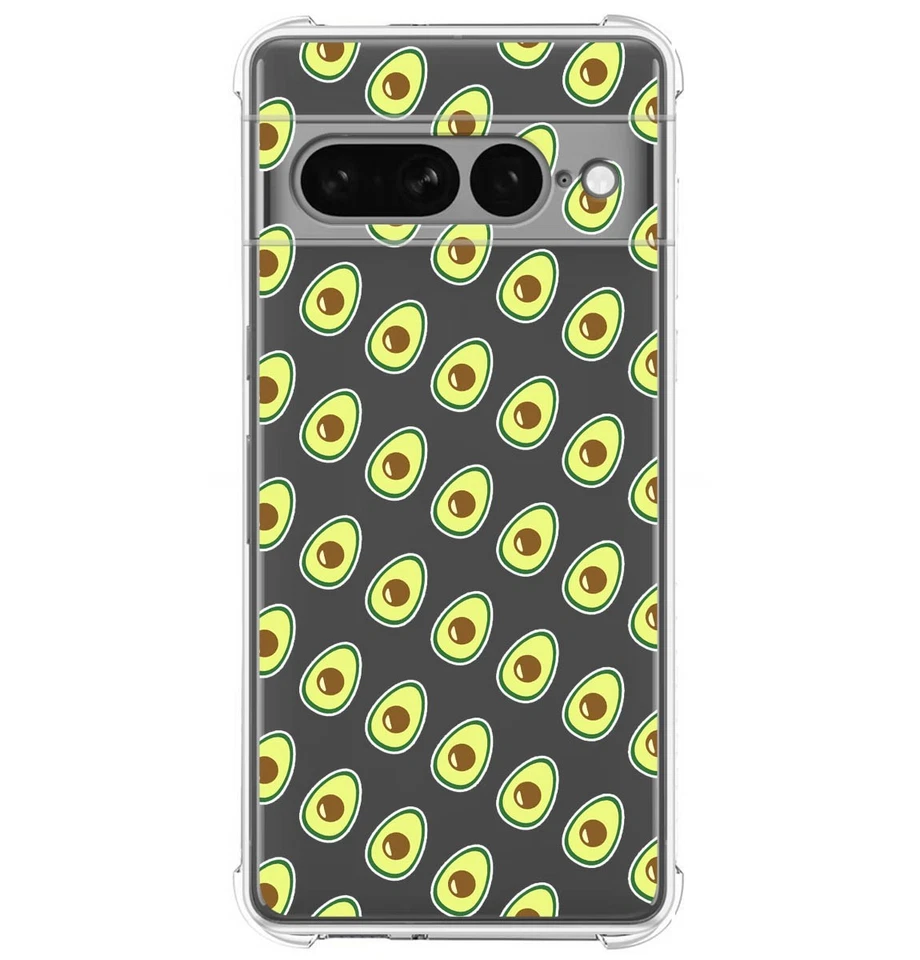 Custodia In Silicone Antishock Per Google Pixel 7 Pro 5G Design Avocado Disegni - Immagine 1 di 1