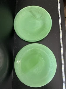 Akro Agate Toy Tea 2 Dishes Green Plates Saucer Mini Plate2 - Picture 1 of 5