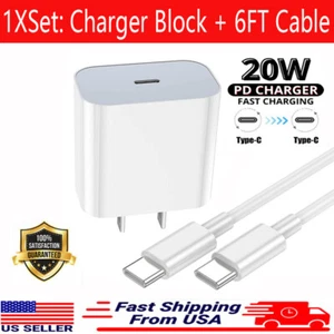 20W USB-C Fast Charger Block + 3FT USB-C Cable For Google Pixel 8 7 6 Pro 7a 6a - Picture 1 of 12