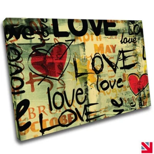 Love Abstract CANVAS Wall Art Picture Print A4 - Picture 1 of 3