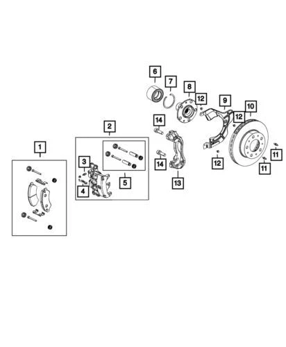 Kit de pastillas de freno de disco delanteras originales Mopar 2014-2019 Ram ProMaster 1500 2AMV1462AB Foto 1 de 1