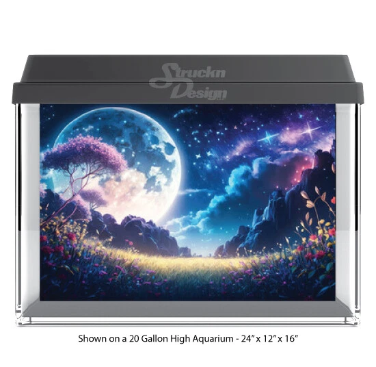 Colorido brillante cielo nocturno poliéster pecera telón de fondo de vidrio fondo de acuario Foto 1 de 1