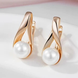 585 Gold Ohrringe Damen Echtgold gefüllt Huggie Creolen Schmuck Geschenkbox NEU - Bild 1 von 5
