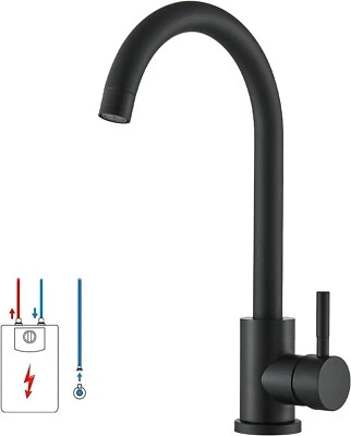 LUXUSDUSCHE Rubinetto cucina bassa pressione nero monocomando rubinetto cucina miscelatore 360°