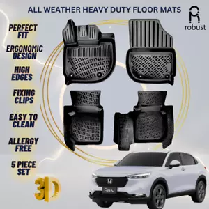 Floor Mats Liners For Honda HR-V 2022-2025 All Weather Heavy Duty 3D Car Rugs - Picture 1 of 10