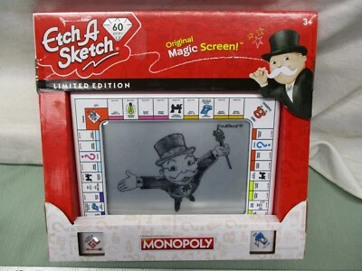 Etch A Sketch Magic Screen Monopoly Juego de Mesa Dibujo 60 Aniversario Parte  Foto 1 de 3