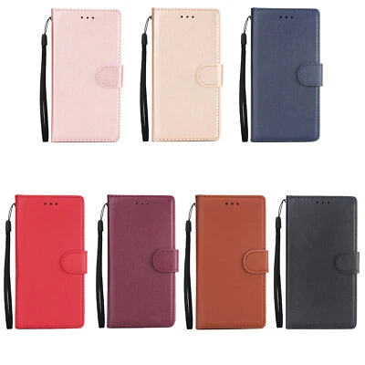 Wallet Phone Case For Xiaomi Redmi 4X 5A Note 9T 7 6 Plain Stand Leather Cover - Image 1 of 4