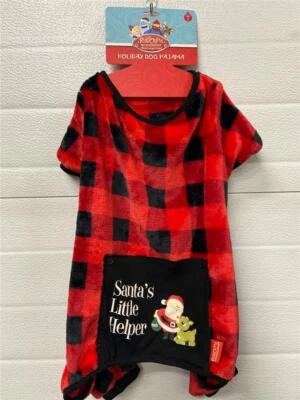 Pijama Rudolph Reindeer Holiday Dog “Santa's Little Helper” tamaño grande con 4 patas Foto 1 de 4
