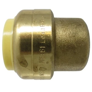 1" Sharkbite Style PUSH FIT Plug End Cap Lead Free Brass - PEX GUY - Picture 1 of 3