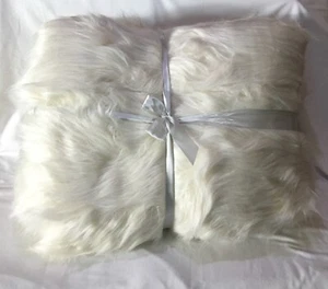 NEXT Ivory White Long Faux Fur Throw 165 X 240cm - Picture 1 of 19