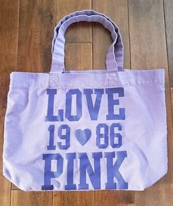Victoria’s Secret Love Umhängetasche rosa 1986 groß Stoff lila 2 Henkel - Bild 1 von 11