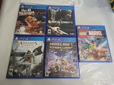 Lot Of 5 PS4 Games: Hell Neighbors, Mortal Kombat X, Assassins Creed IV And More - Image 1 of 4