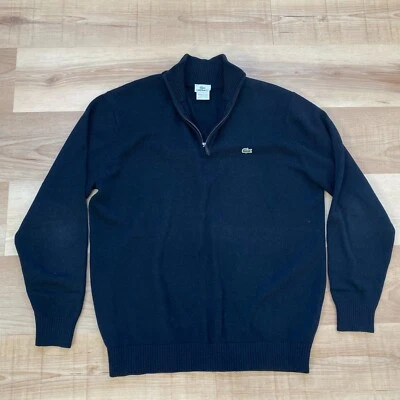 Suéter negro de algodón cachemir con cremallera y cuello alto Lacoste para hombre talla 6 (XL) Foto 1 de 4