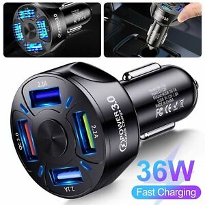 4 USB Port Super Fast Car Charger Adapter for iPhone Samsung Android Cell Phone