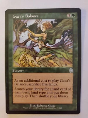 MTG Magic The Gathering Card Gaca's Balance Sorcery Green Apolcalypse 2001 - Image 1 of 2