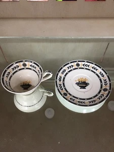 WEDGWOOD BLACK ON WHITE Bone China TEA CUP and SAUCER - Picture 1 of 4