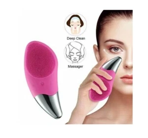 Facial Silicone Vibrating Massaging Brush Waterproof Anti Aging Wrinkles - Picture 1 of 3