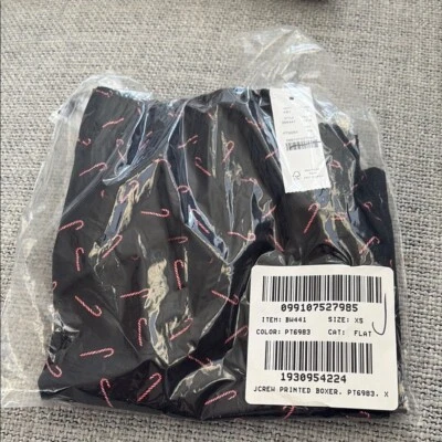 J.Crew Patterned Boxer with Candy Cane Print Mens XS - Image 1 of 4