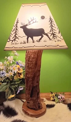 Juniper Log Table Lamp, Rustic Charm  - Image 1 of 4