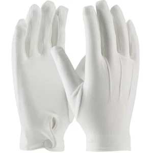 White Gloves - 100% Cotton - Snap cuff closure-men's size L- Santa's fav gloves - Picture 1 of 1