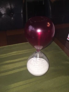 Clásico vidrio arena reloj de arena temporizador de huevos preciso media hora 30 minutos ROSA superior RARO - Imagen 1 de 8
