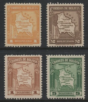 Bolivia Scott 231, 232, C47, C50 impecable en muy buen estado como nuevo nunca montado emitido en 1935. Foto 1 de 2