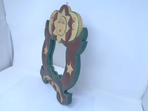 Indonesian / Balinese Handcrafted Wooden Moon, sun, and dolphin Mirror - Picture 1 of 5