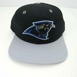VTG Carolina Panthers Hat NFL Black Gray New Era Snapback 90s Baseball Cap USA