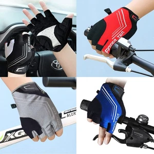 Guante de ciclismo antideslizante transpirable medio dedo acolchado en gel para hombre - Imagen 1 de 35