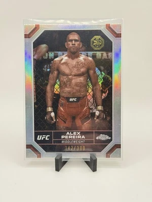 2025 Topps Chrome UFC Alex Pereira sepia /300 (2024 Buyback UFC 300 Stamped)  - Image 1 of 2