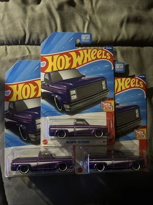 Chevy Silverado HW 2024 Hot Wheels 83 púrpura lote de 3 dólares DG edición general Foto 1 de 2