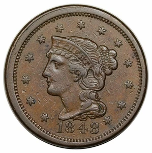 1848 Flechthaar großer Cent, selten N-26, R5 - Bild 1 von 3