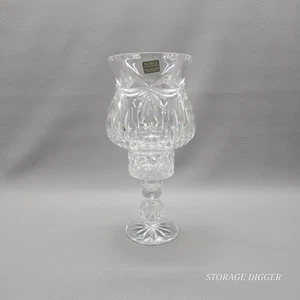 VTG Hurricane Blei Kristall Klarer Kerzenhalter Große Fee Lampe Dekor 11" hoch - Bild 1 von 13