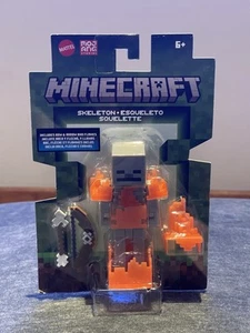 Minecraft Build-a-Portal Figure FLAMING SKELETON Bow & Arrow 2024 - Picture 1 of 7
