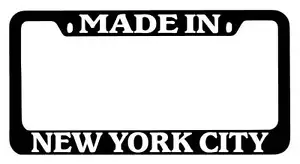 Black METAL License Plate Frame "Made New York City" Auto Accessory 2416 - Foto 1 di 1