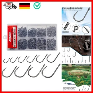 Angelhaken Set Kohlenstoffstahl Angel Haken mit öse 500Stück Angelzubehör Set... - Bild 1 von 9