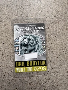 Rolling Stones ‘97 ‘98 Laminated Backstage Pass Bridges to Bar Babylon WorldTour - Picture 1 of 2