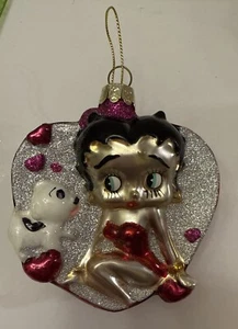 Kurt S. Adler Handarbeit Glas Betty Boop Weihnachtsschmuck doppelseitig rot - Bild 1 von 10